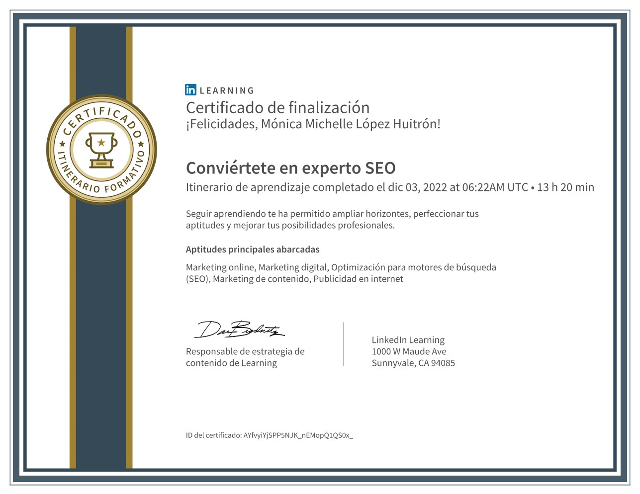 Experto SEO Mónica Michelle López H.